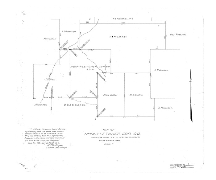 8055, Tyler County Rolled Sketch 1, General Map Collection