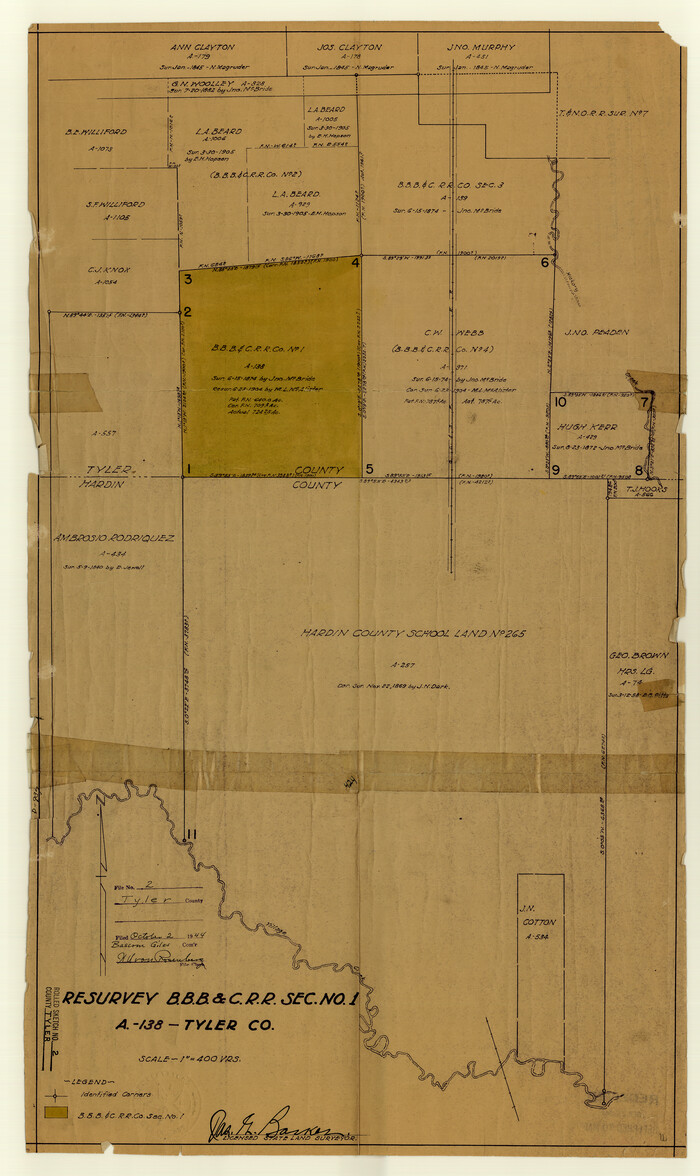 8056, Tyler County Rolled Sketch 2, General Map Collection