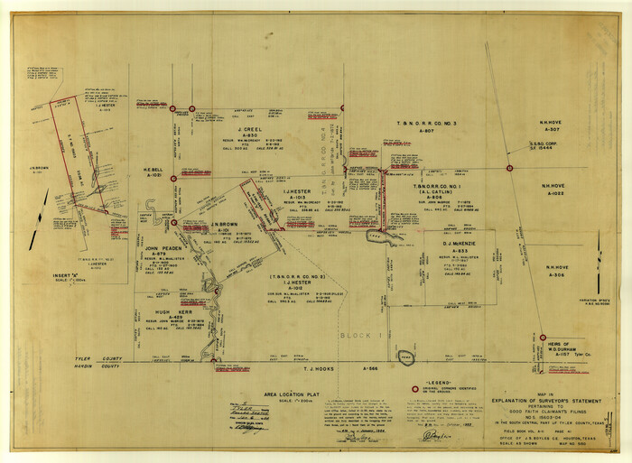 8057, Tyler County Rolled Sketch 5, General Map Collection