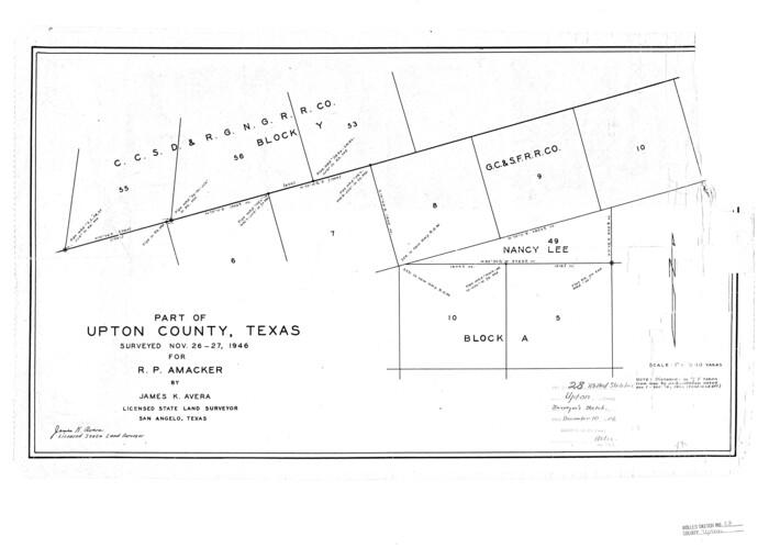 8075, Upton County Rolled Sketch 28, General Map Collection