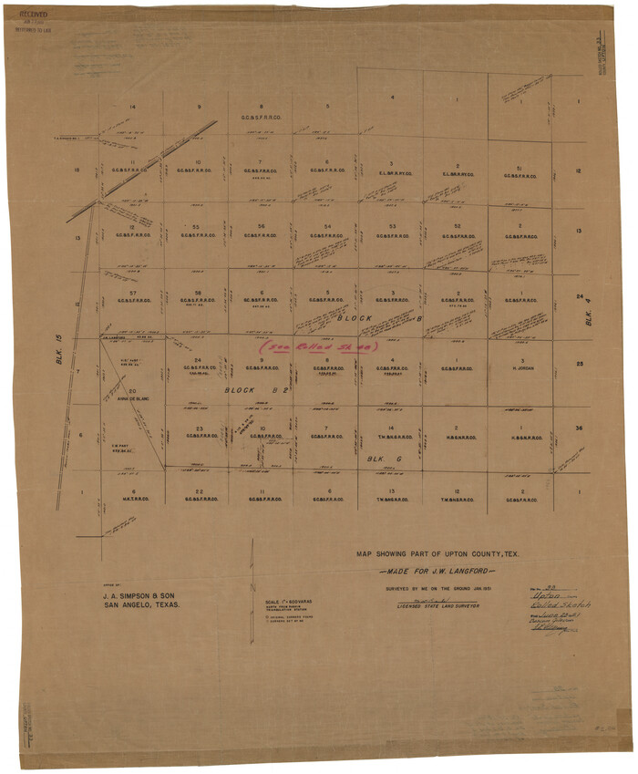 8076, Upton County Rolled Sketch 33, General Map Collection