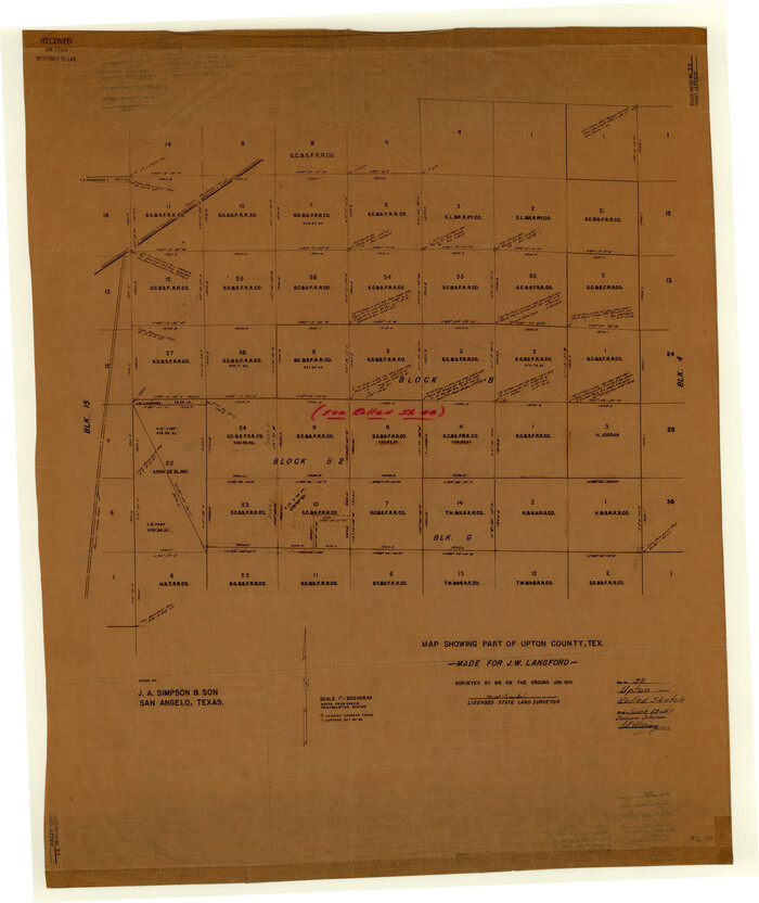 8076, Upton County Rolled Sketch 33, General Map Collection