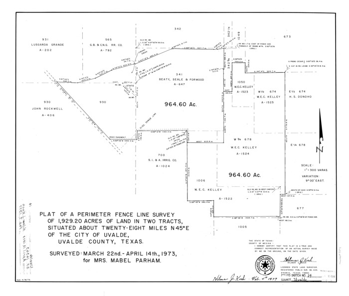 8098, Uvalde County Rolled Sketch 14, General Map Collection