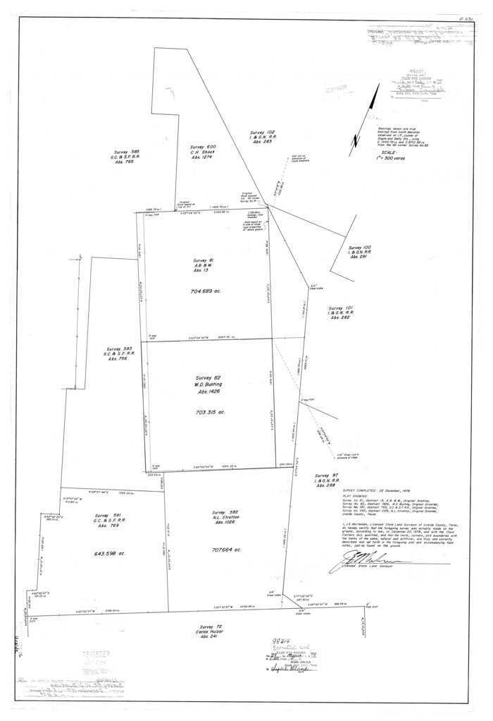 8100, Uvalde County Rolled Sketch 16, General Map Collection