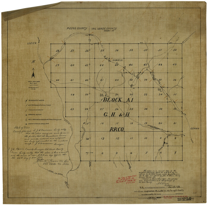 8112, Val Verde County Rolled Sketch 33, General Map Collection