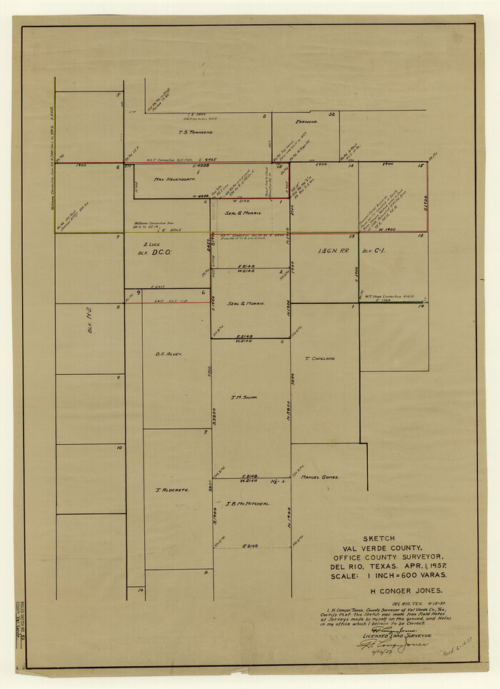 8121, Val Verde County Rolled Sketch 52, General Map Collection