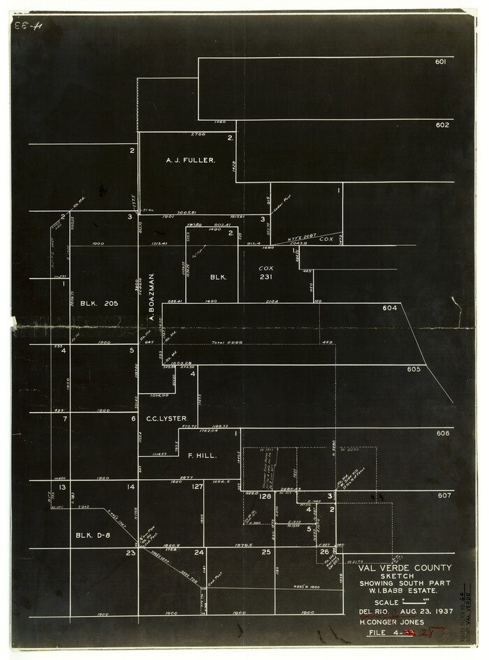 8129, Val Verde County Rolled Sketch 64, General Map Collection