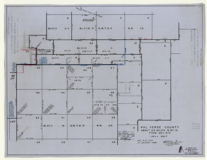 8130, Val Verde County Rolled Sketch 67, General Map Collection
