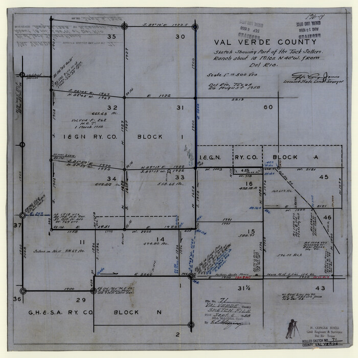 8133, Val Verde County Rolled Sketch 71, General Map Collection