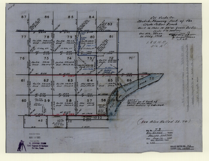 8136, Val Verde County Rolled Sketch 73, General Map Collection