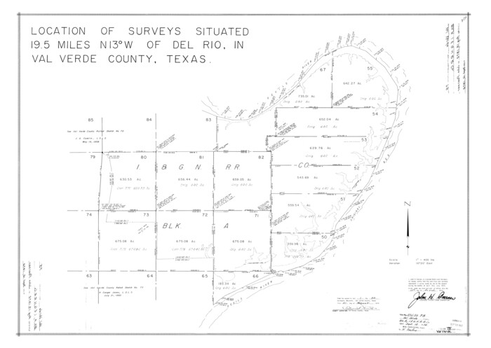 8138, Val Verde County Rolled Sketch 75, General Map Collection