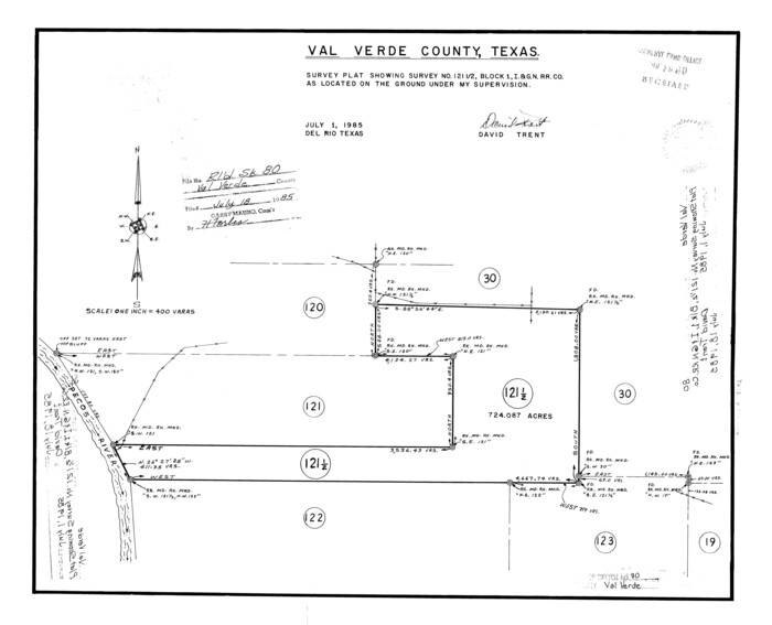 8142, Val Verde County Rolled Sketch 80, General Map Collection