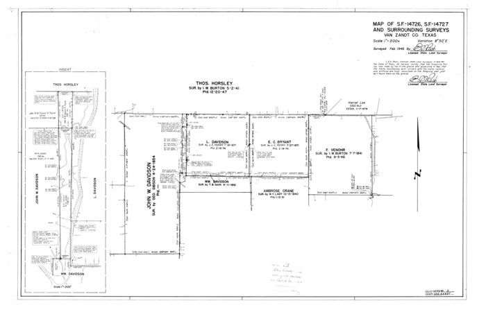 8145, Van Zandt County Rolled Sketch 3, General Map Collection