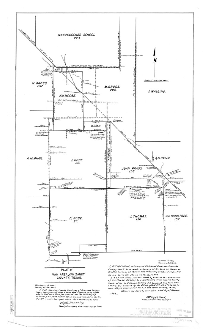 8148, Van Zandt County Rolled Sketch 8, General Map Collection