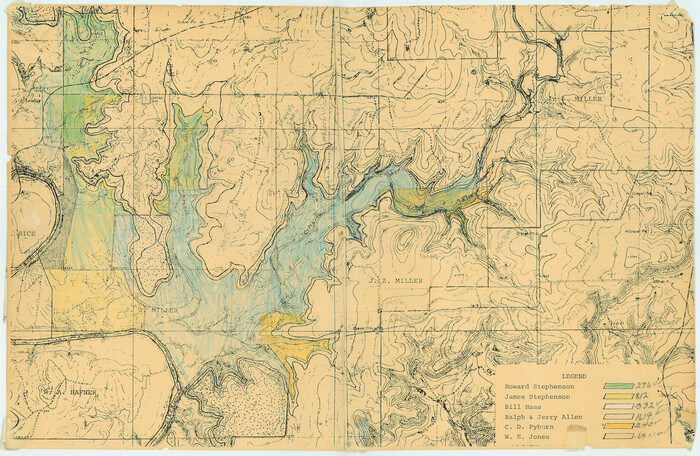 81515, [Topographical Map showing part of Miller Day Ranch in Southwest Part of Coleman County], General Map Collection