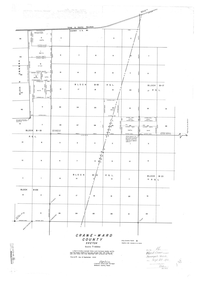 8159, Ward County Rolled Sketch 16, General Map Collection