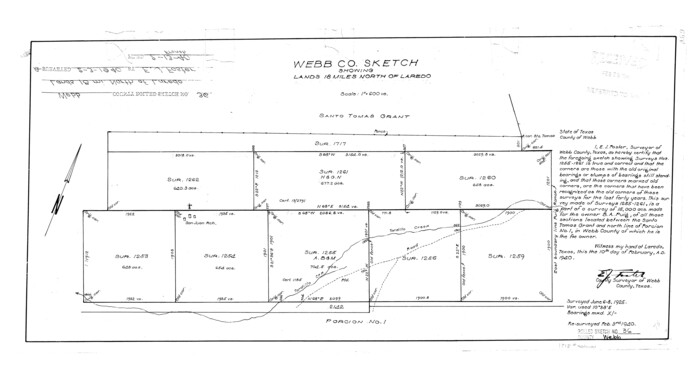 8191, Webb County Rolled Sketch 36, General Map Collection