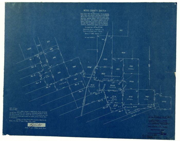 8200, Webb County Rolled Sketch 45, General Map Collection