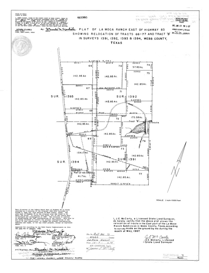 8218, Webb County Rolled Sketch 71, General Map Collection