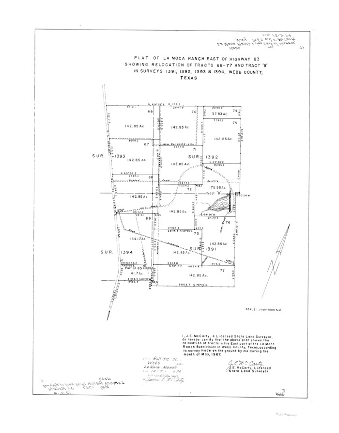 8219, Webb County Rolled Sketch 71, General Map Collection