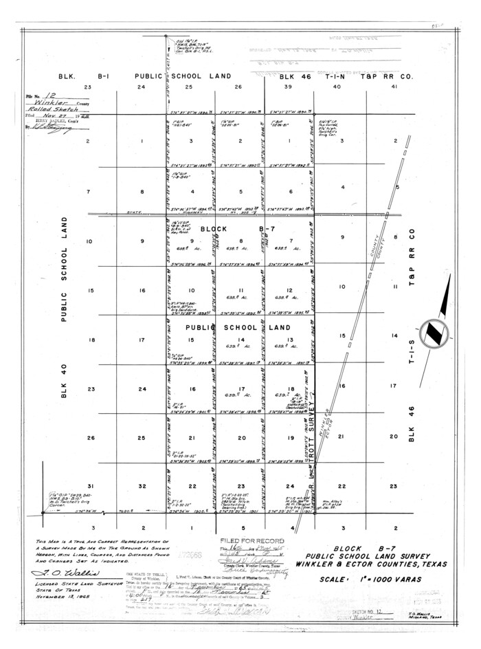 8279, Winkler County Rolled Sketch 12, General Map Collection