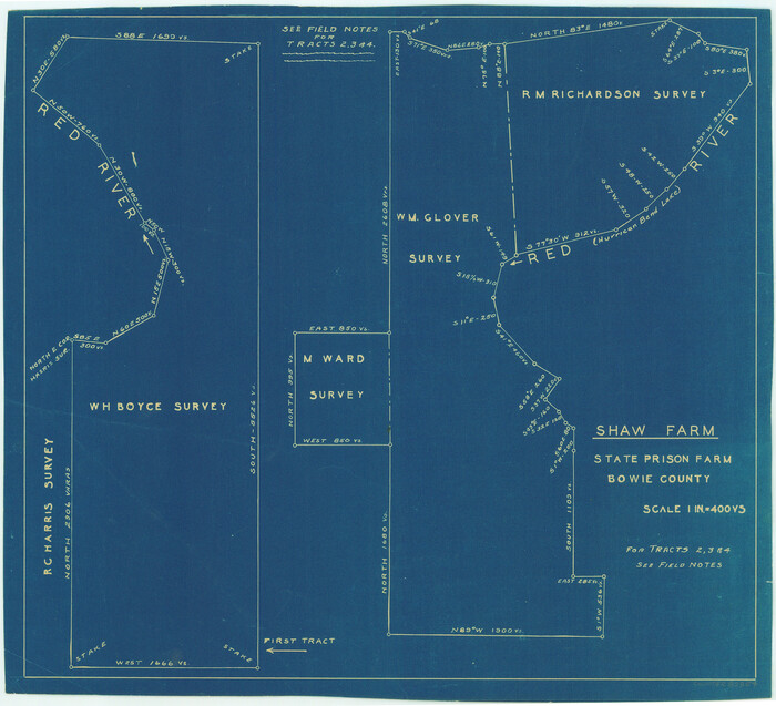 82854, Shaw Farm, State Prison Farm, Bowie County, General Map Collection
