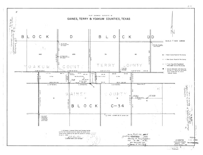 8289, Yoakum County Rolled Sketch 4, General Map Collection