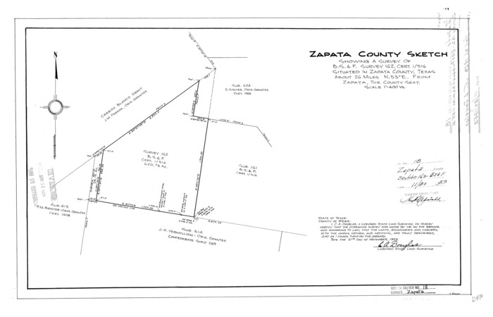 8315, Zapata County Rolled Sketch 18, General Map Collection