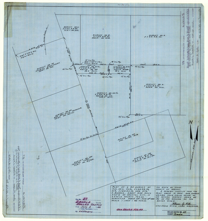 8329, Zavala County Rolled Sketch 27, General Map Collection