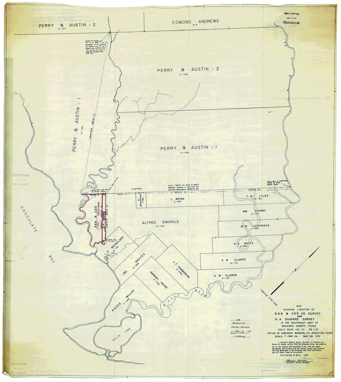 8460, Brazoria County Rolled Sketch 38, General Map Collection