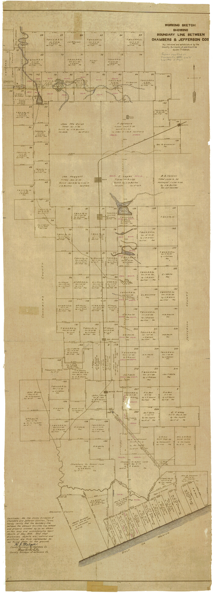 8610, Chambers County Rolled Sketch CL, General Map Collection