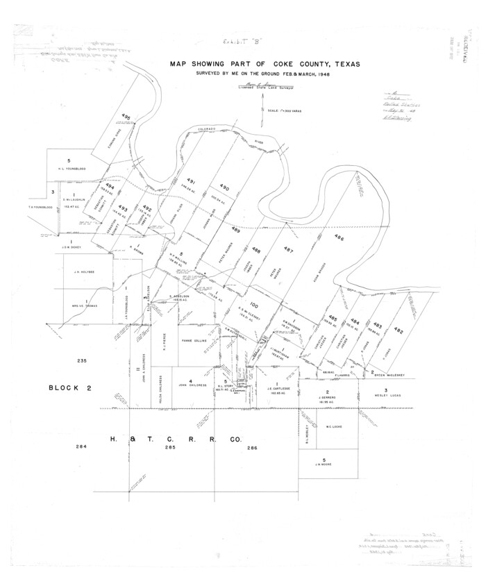 8624, Coke County Rolled Sketch 4, General Map Collection