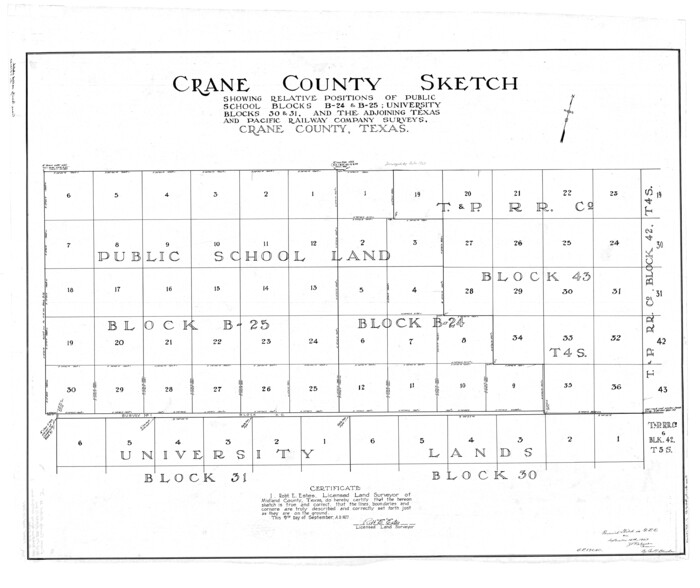 8677, Crane County Rolled Sketch 5, General Map Collection