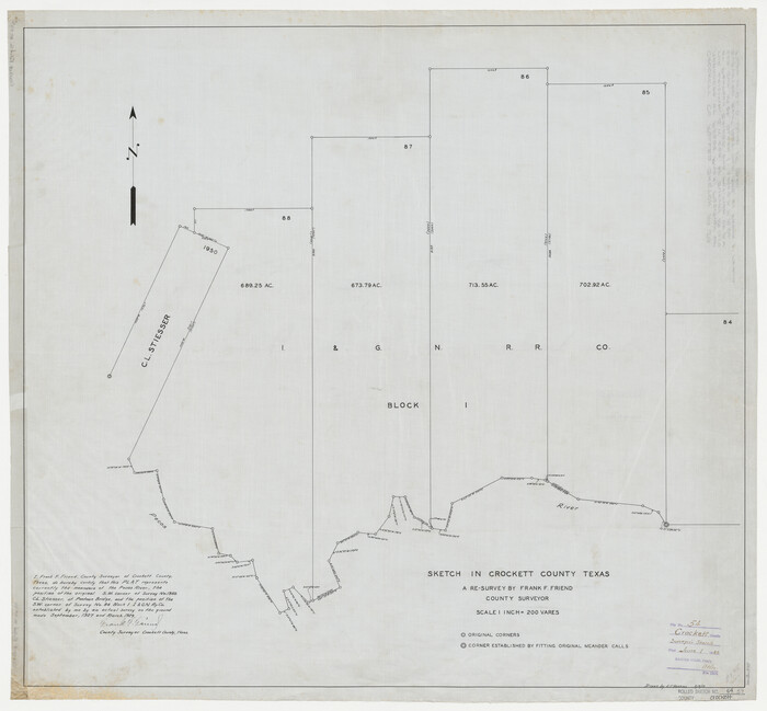 8717, Crockett County Rolled Sketch 54, General Map Collection
