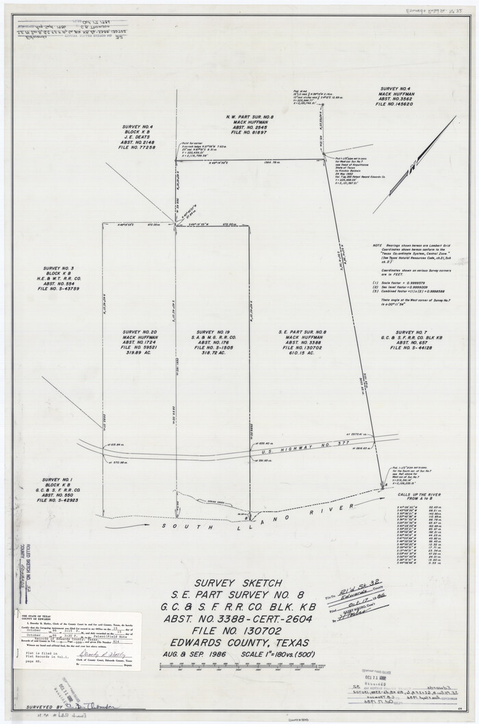 8850, Edwards County Rolled Sketch 32, General Map Collection