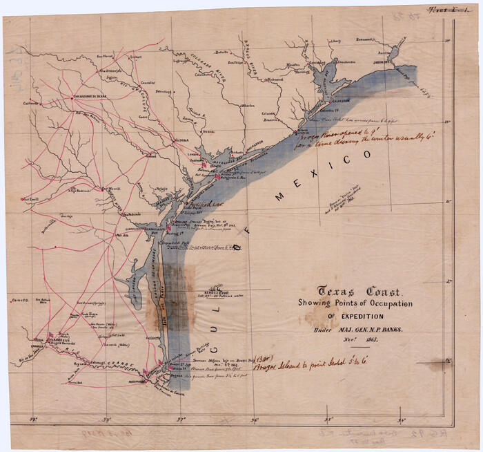88593, Texas Coast Showing Points of Occupation of Expedition Under Maj. Gen.  N.P. Banks, Novr. 1863, National Archives Digital Map Collection