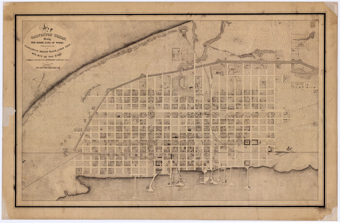 88594, Map of Galveston, Texas, Showing the Rebel Line of Works.  Surveyed and Drawn by Order of G.L. Gillespie, Brevet Major and Chief Engr., Mil. Div. of the Gulf, Under the Direction of Lt. S.E. McGregory, Comdg. Topl. Party, by Pl. St. Vignes, Asst., National Archives Digital Map Collection