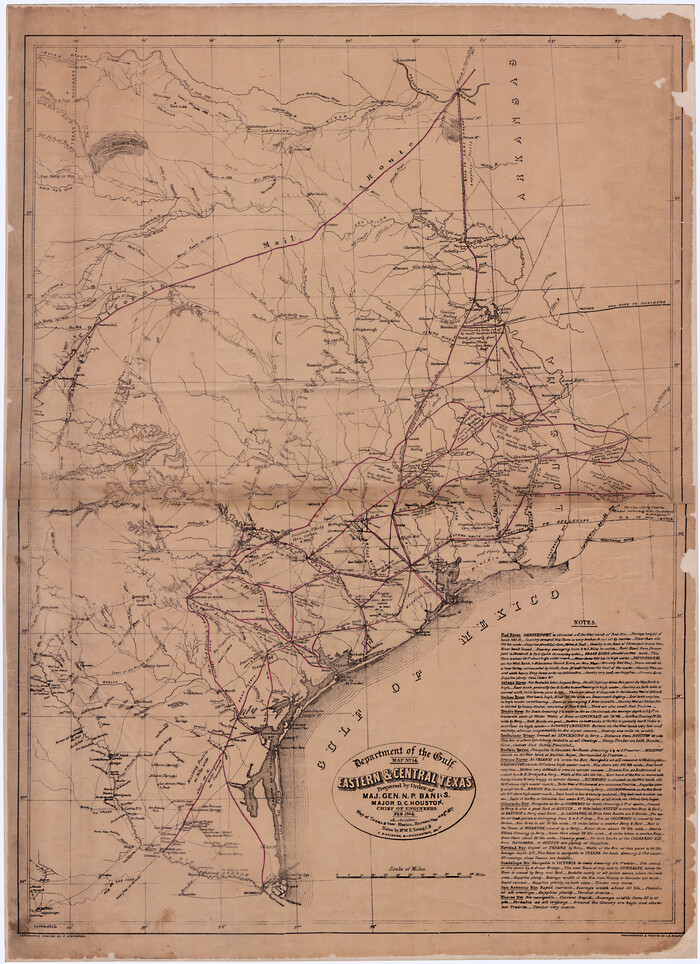 88596, Eastern and Central Texas, Prepared by Order of Maj. Gen. N.P. Banks. Major D.C. Houston, Chief of Engineers, National Archives Digital Map Collection
