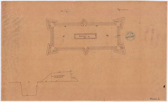 88600, [Plan for Fort Waul near Gonzales, Texas], National Archives Digital Map Collection