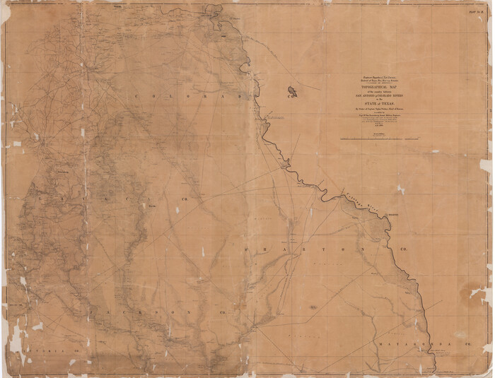 88605, Topographical Map of the country between San Antonio & Colorado Rivers in the State of Texas., National Archives Digital Map Collection