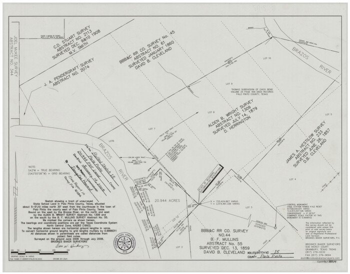 88734, Palo Pinto County Rolled Sketch 15, General Map Collection