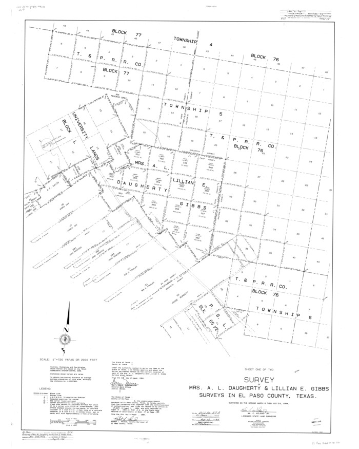 8879, El Paso County Rolled Sketch 57A, General Map Collection