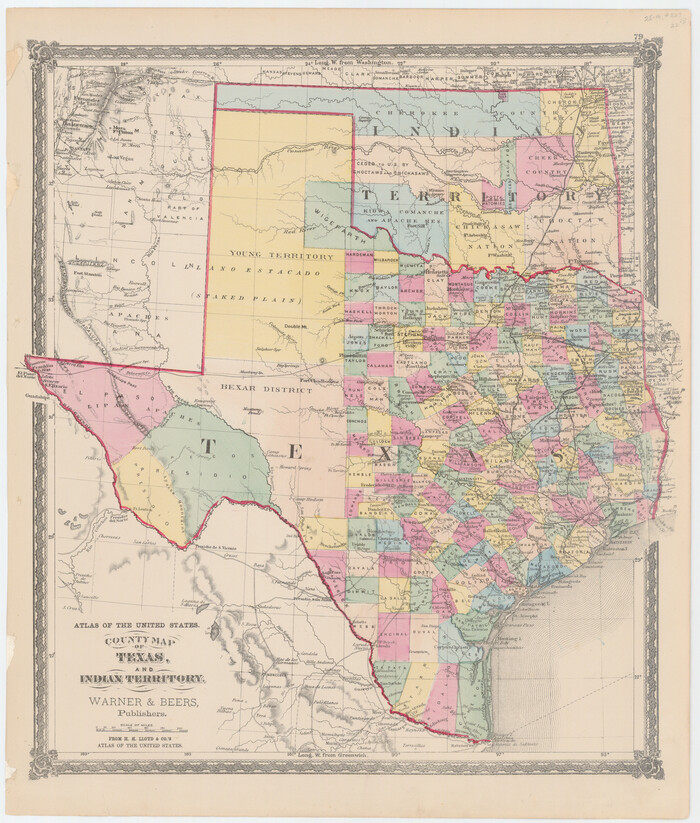 88820, County Map of Texas, and Indian Territory, Non-GLO Digital Images