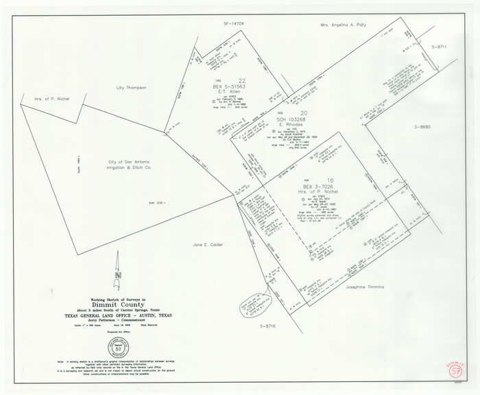 88847, Dimmit County Working Sketch 57, General Map Collection
