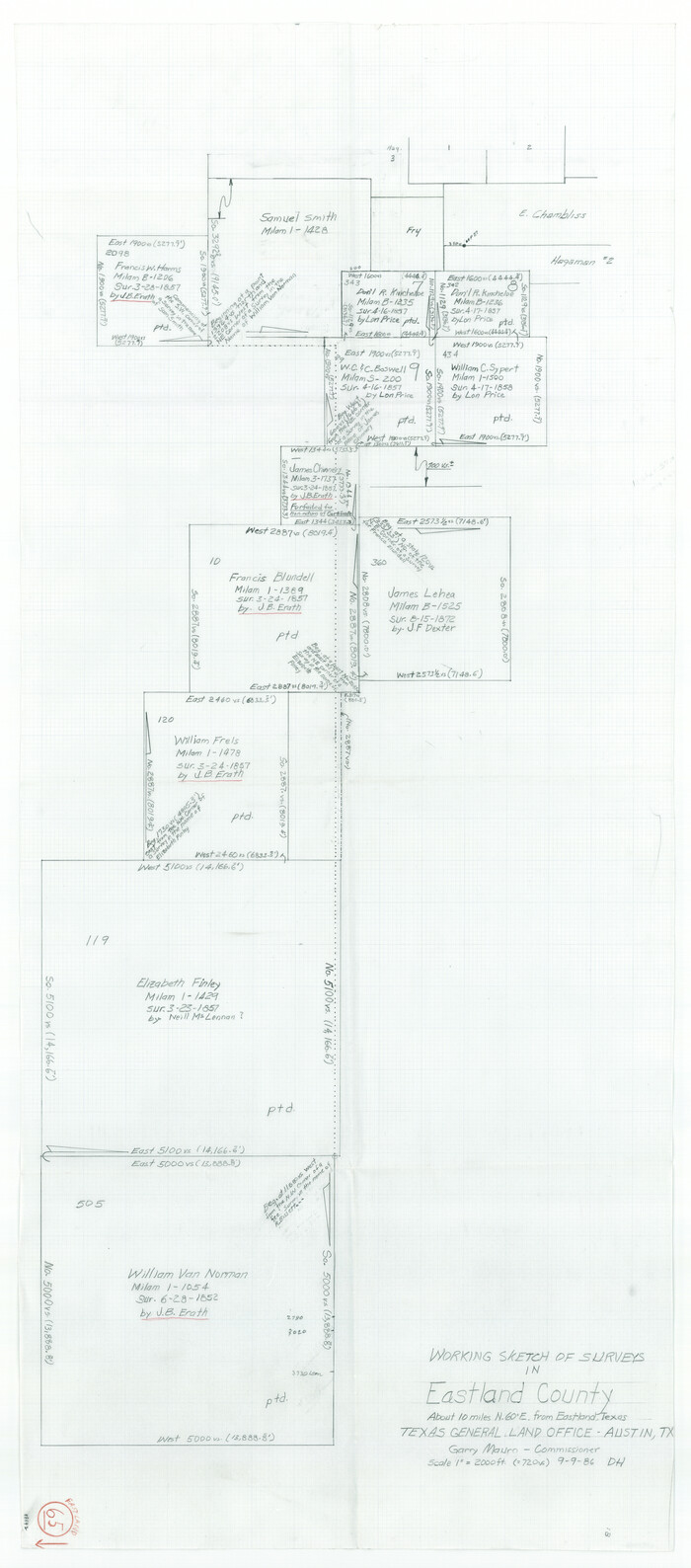 88892, Eastland County Working Sketch 65, General Map Collection