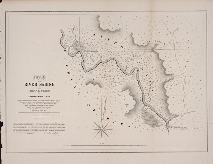 88902, Map of the River Sabine from Logan's Ferry to 32nd Degree of North Latitude, Library of Congress