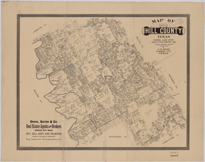 88955, Map of Hill County, Texas, Library of Congress