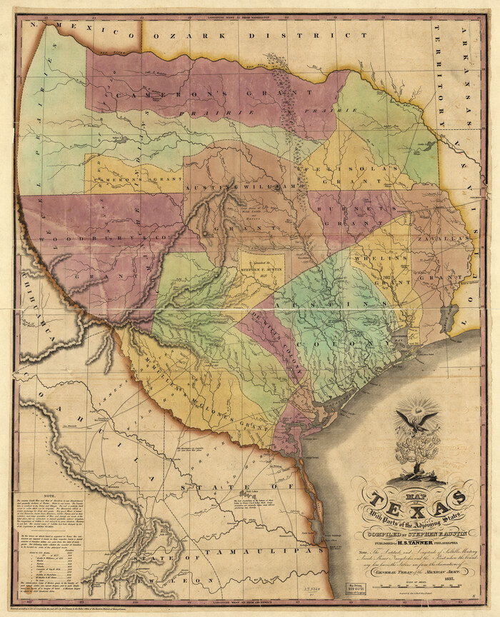 88998, Map of Texas With Parts of the Adjoining States, Library of Congress