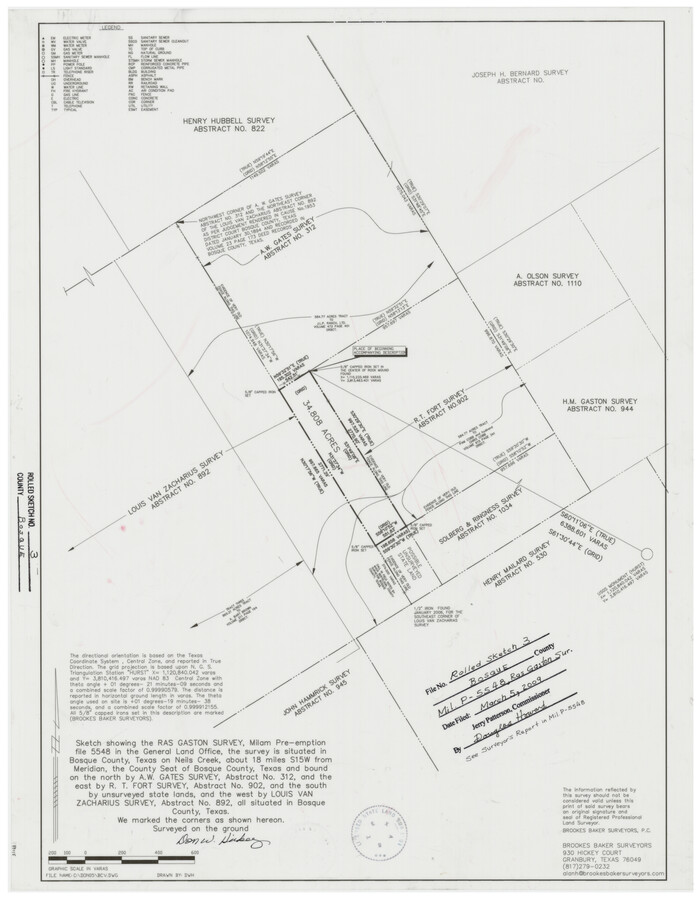 89015, Bosque County Rolled Sketch 3, General Map Collection
