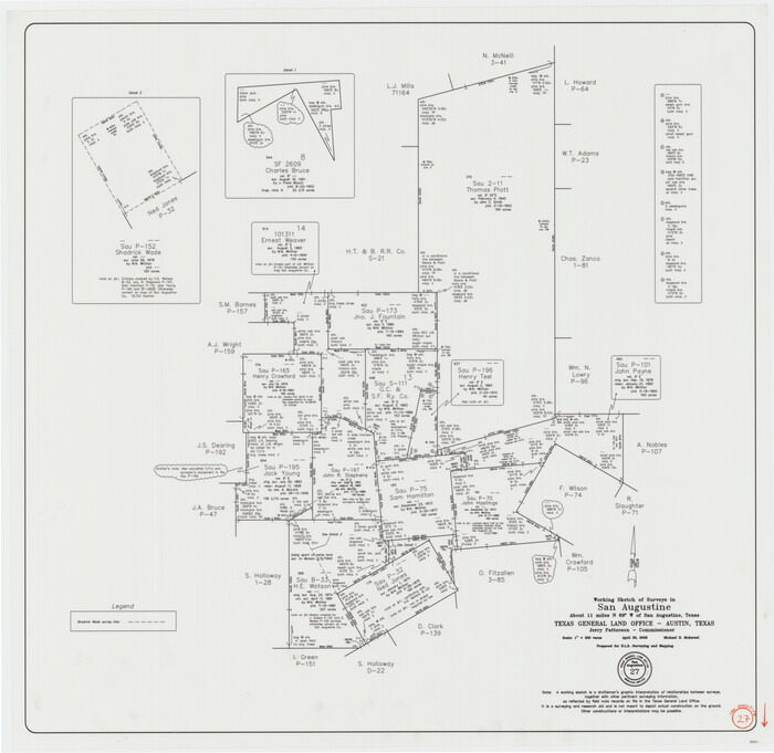 89020, San Augustine County Working Sketch 27, General Map Collection